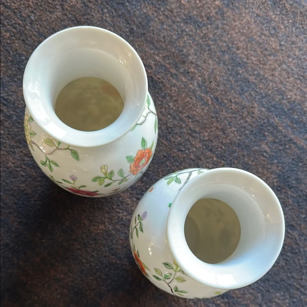 Elegant White Vases with Floral Accents